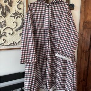 Ava & Viv Checkered Hooded Raincoat SZ 3X